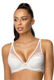 Luxe Lace Mesh Bra with Push-Up Cups and Adjustable Straps