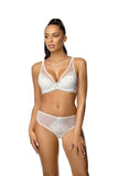 Luxe Lace Mesh Bra with Push-Up Cups and Adjustable Straps