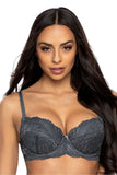 Delicate Gray Lace Ultra Bra with Adjustable Features