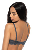 Delicate Gray Lace Ultra Bra with Adjustable Features