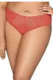 Tempting Brick Color Lace-Trimmed Big Panties for Women
