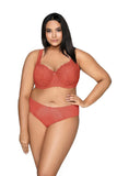 Tempting Brick Color Lace-Trimmed Big Panties for Women