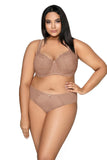Tempting Lace and Mesh Big Cut Panties in Cappuccino