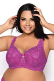 Elegant Magenta Lace Bra for Perfect Cleavage Enhancement