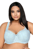 Elegant Blue Lace Bra for Enhanced Cleavage and Support