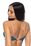 Elegant Turquoise Soft Bra with Lace and Decorative Bows