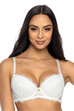 Elegant Lace Push-Up Bra with Removable Inserts and Bow