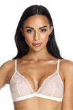 Charming Soft Bra with Floral Embroidery and Adjustable Straps