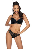 Sensual Black Push-Up Bra with Embroidered Tulle Details