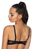 Sensual Black Push-Up Bra with Embroidered Tulle Details