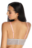 Lace Soft Bra with Adjustable Straps and Bow Detail