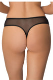 Elegant Black Stringi with Mesh Inserts for a Feminine Touch