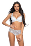 Delicate Snow-White Lace Thong with Cotton Gusset