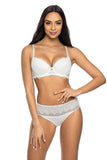 Elegant Lace Thong with Mesh Insert and Bow Detail