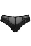 Seductive Black Lace Thong with Cotton Gusset for Comfort