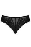 Seductive Black Lace Thong with Cotton Gusset for Comfort