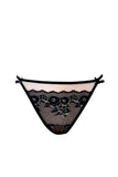 Alluring Beige and Black Lace Thong Lingerie for Sensual Elegance