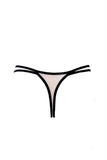 Alluring Beige and Black Lace Thong Lingerie for Sensual Elegance
