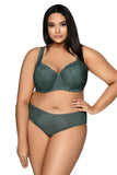 Elegant Khaki Lace and Mesh Women's Big Panties