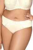 Elegant Cream Lace Panties with Airy Mesh Sides