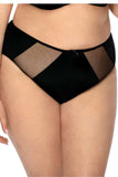Elegant Black Microfiber Panties with Mesh Inserts and Bow