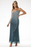 Elegant Strapless Ombre Sequin Maxi Dress for Special Events