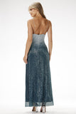 Elegant Strapless Ombre Sequin Maxi Dress for Special Events