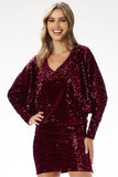 Elegant Sequin Kimono Mini Dress for Special Occasions