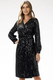 Elegant Sequin Midi Dress with Long Sleeves for Any Occasion