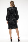 Elegant Sequin Midi Dress with Long Sleeves for Any Occasion