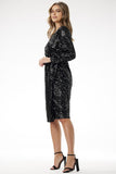 Elegant Sequin Midi Dress with Long Sleeves for Any Occasion