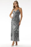 Glamorous Evening Maxi Dress with Sequins and Velour Shine
