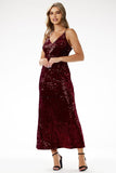 Glamorous Sequined Velour Maxi Dress for Special Occasions