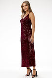 Glamorous Sequined Velour Maxi Dress for Special Occasions