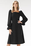 Elegant Checkered Neckline Midi Dress for Special Occasions