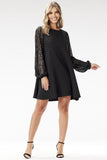 Elegant A-Line Mini Dress with Sparkling Sequin Sleeves