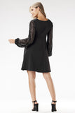Elegant A-Line Mini Dress with Sparkling Sequin Sleeves