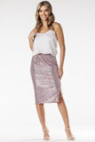 Elegant Sequin Pencil Midi Skirt for Special Events