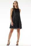 Dazzling Halter Neck Sequin Mini Dress for Special Events