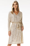 Elegant Sequined V-Neck Midi Dress for Special Occasions