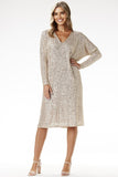 Elegant Sequined V-Neck Midi Dress for Special Occasions