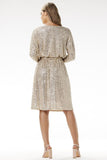 Elegant Sequined V-Neck Midi Dress for Special Occasions