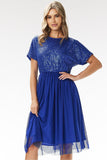 Glamorous Sequin and Tulle Midi Evening Dress for Events