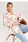 Chic Pleated Sleeve Loose Jacket with Lining