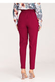 Elegant Pleated Tapered Pants with Decorative Buckle and Pockets