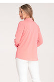 Classic Women's Collared Shirt with Decorative Snap Closure
