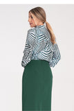 Elegant Women's Snap-Front Collared Shirt with Decorative Cuffs