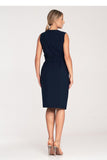 Elegant Sleeveless Midi Dress with Belt and Wrap Neckline