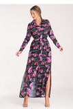 Chic Button-Up Maxi Dress with Long Sleeves and Belt