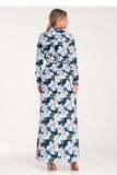 Elegant Button-Up Maxi Dress with Long Sleeves and Slits